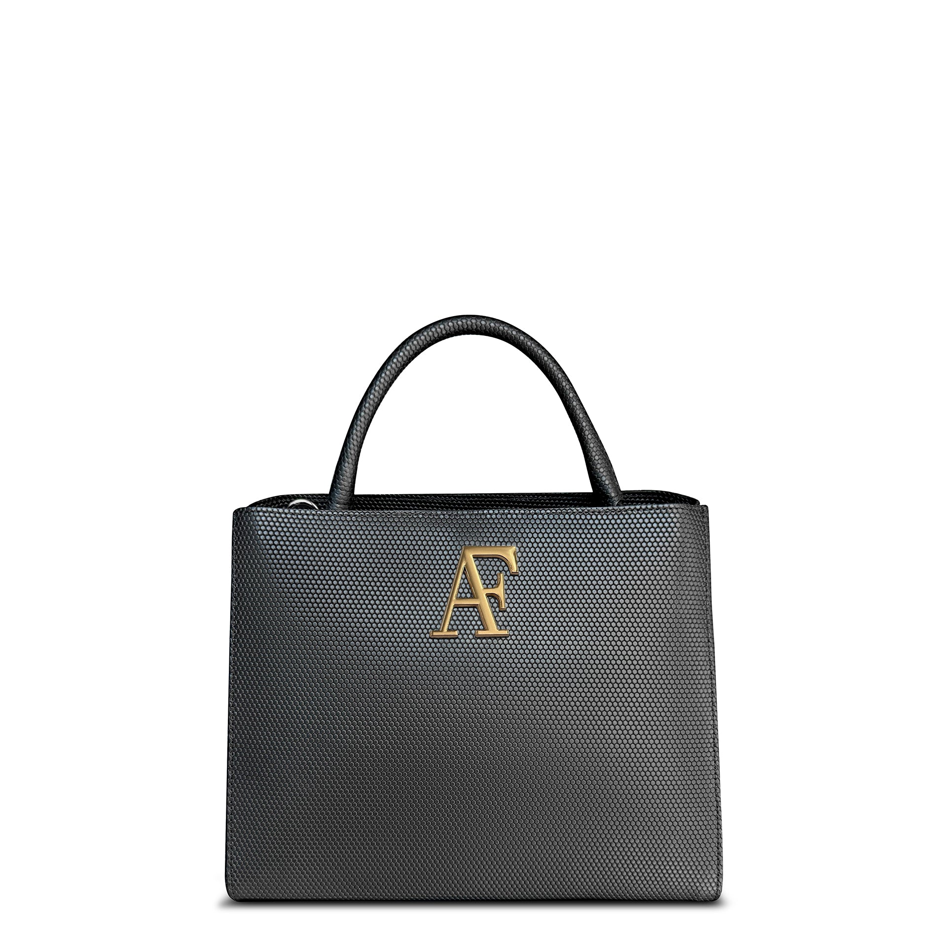 Navona Bag Black Honeycomb Leather - Alinari Firenze