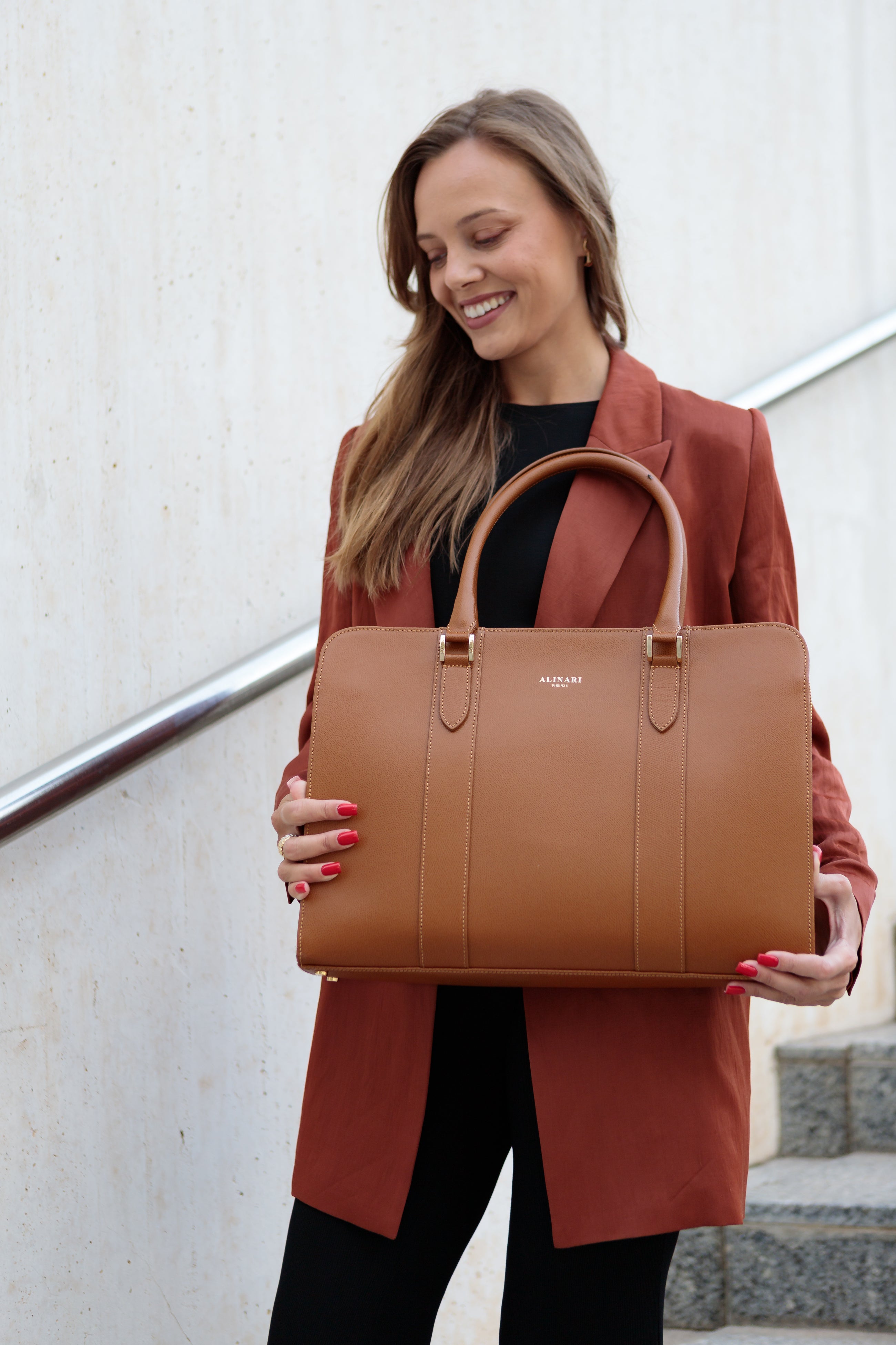 Alinari Tote Bag Camel - Alinari Firenze