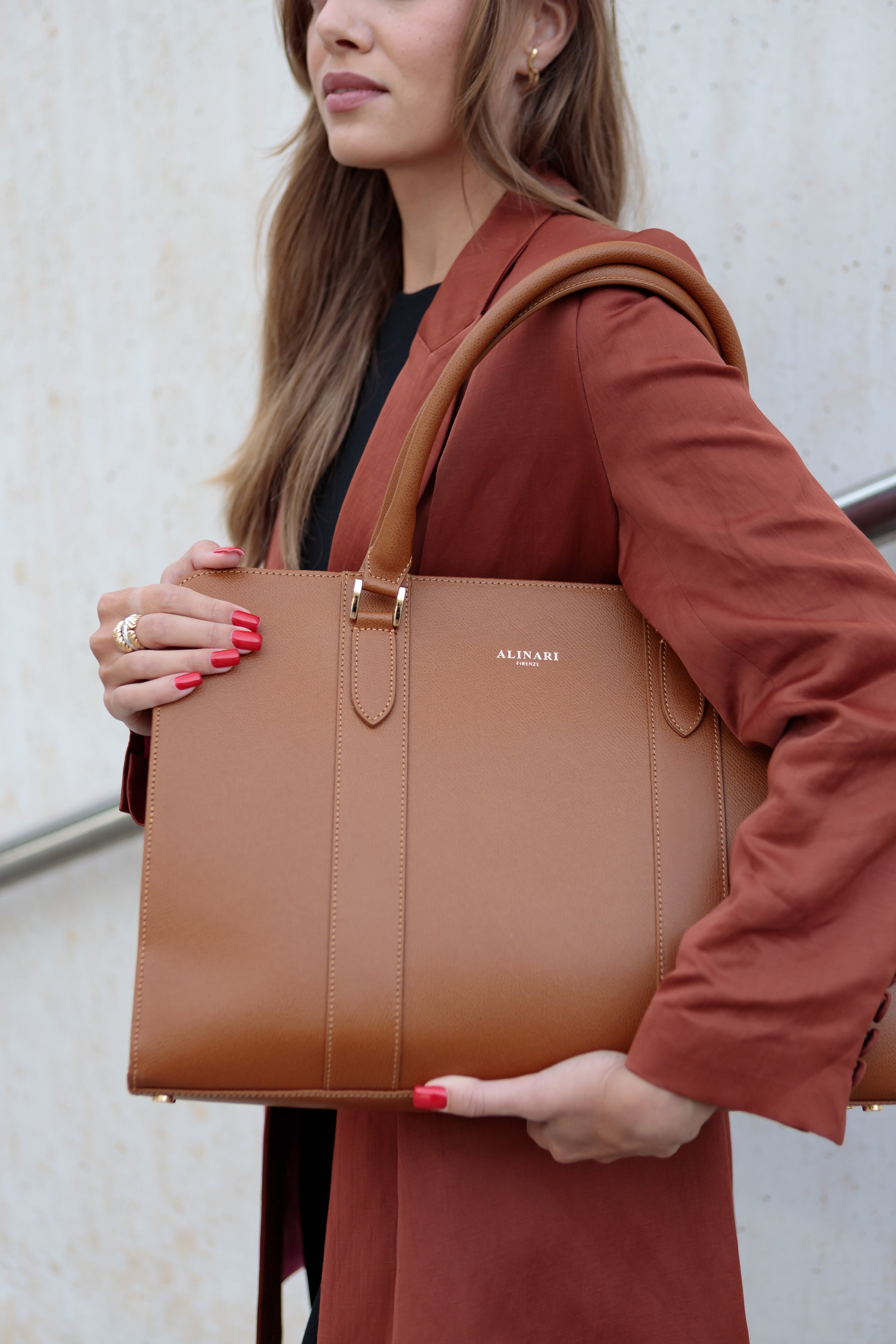 Alinari Tote Bag Camel - Alinari Firenze