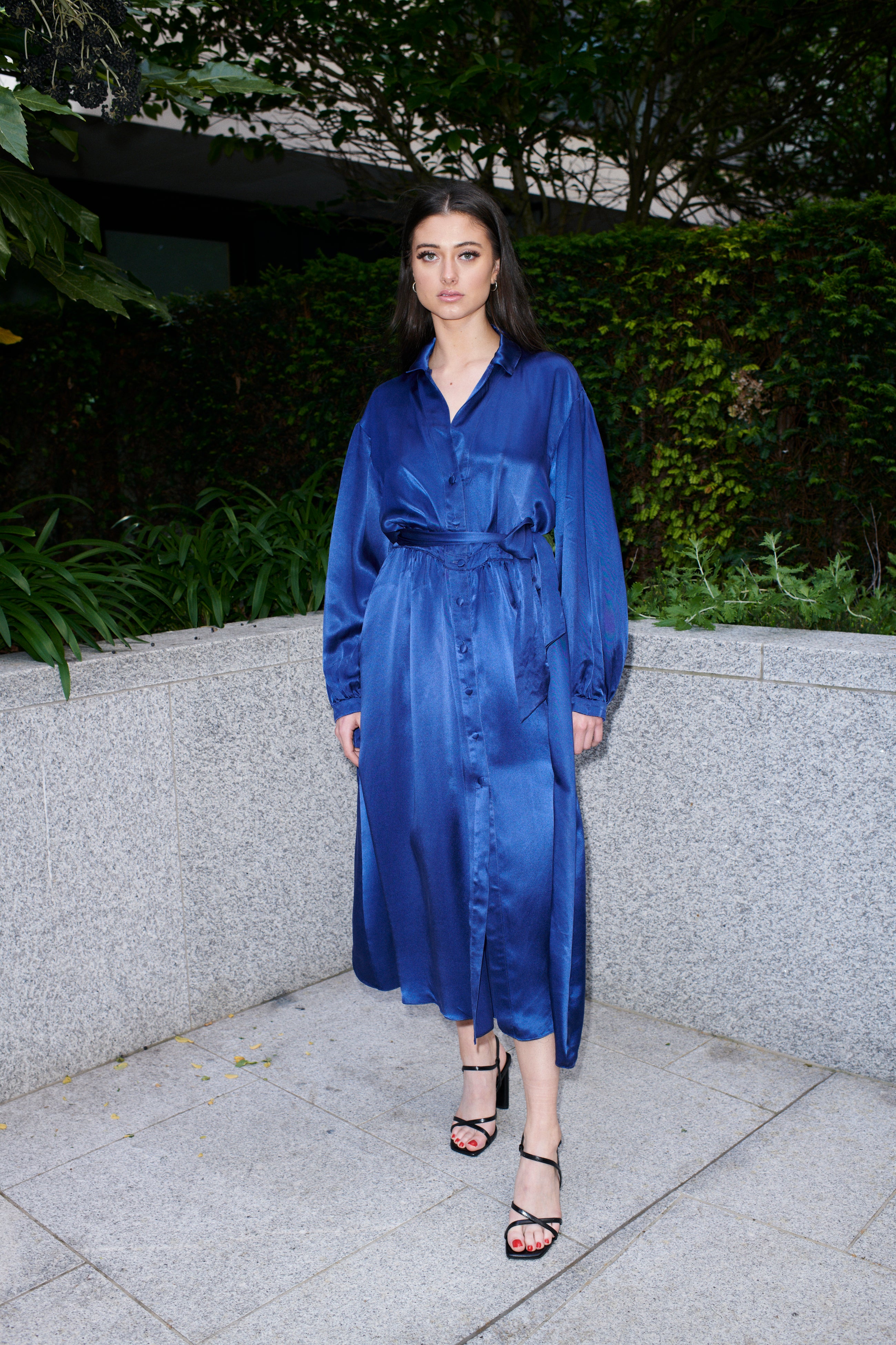 Elena Silk Shirt Dress - Alinari Firenze