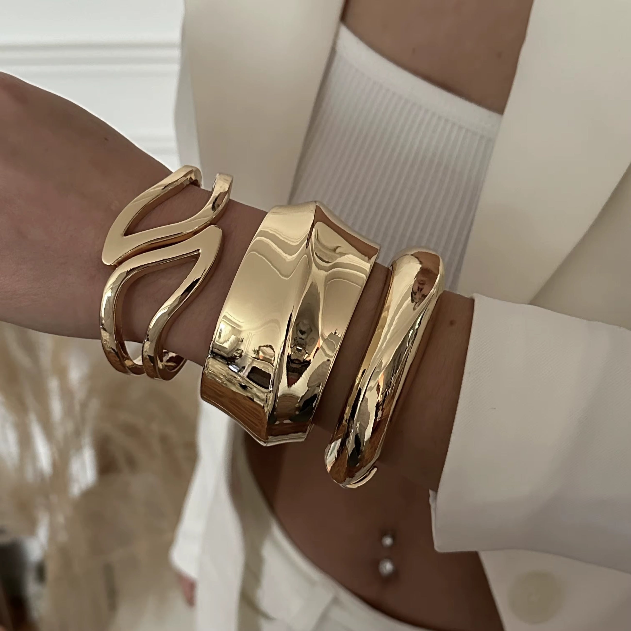 Sculptural Statement Cuff Bracelet - Alinari Firenze