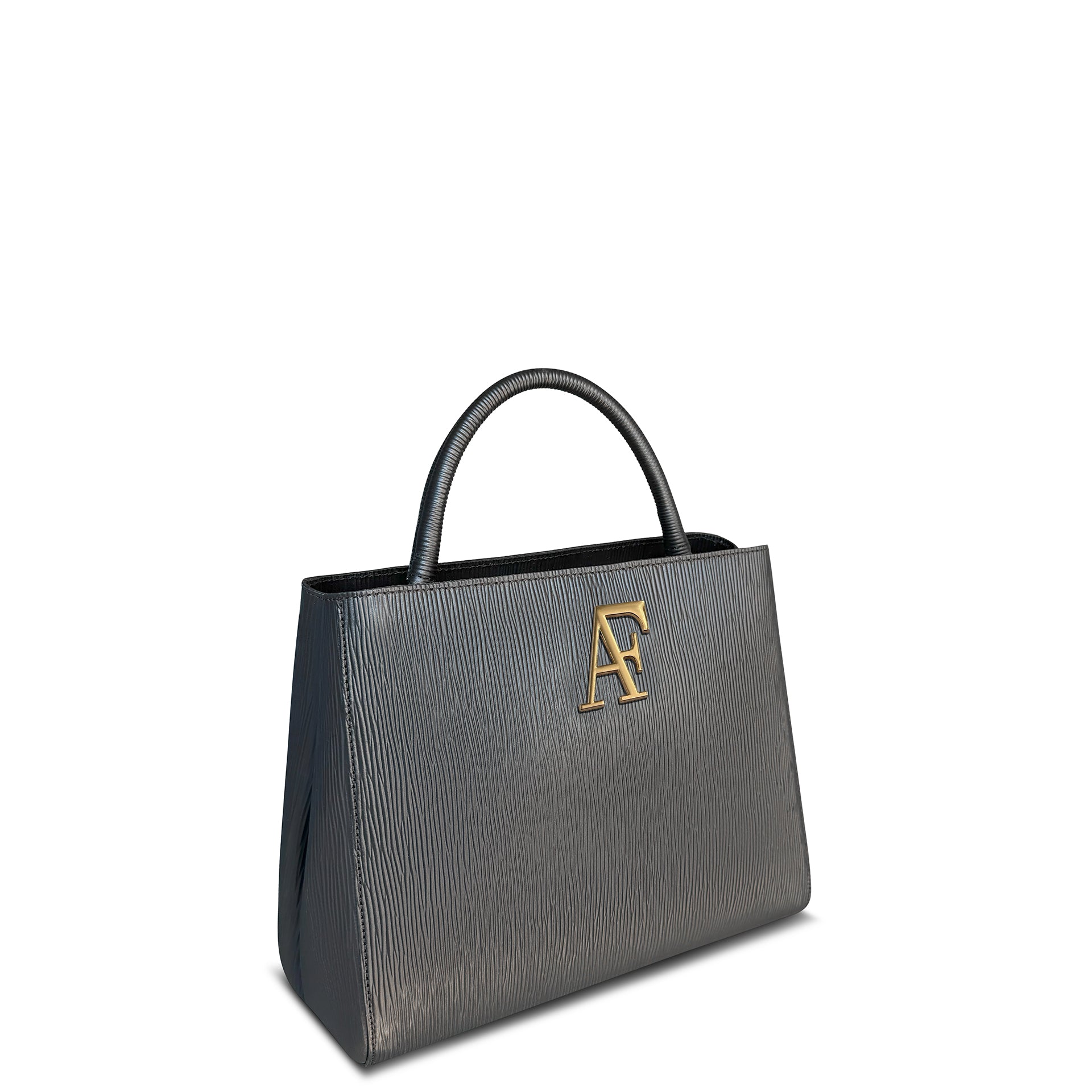Navona Bag Black Textured Leather