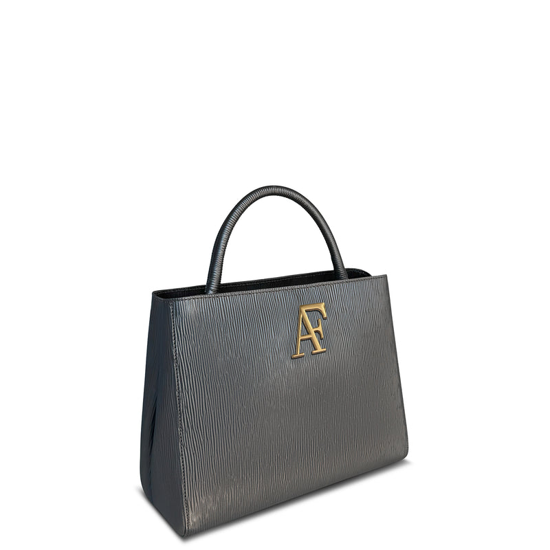 Navona Bag Black Textured Leather