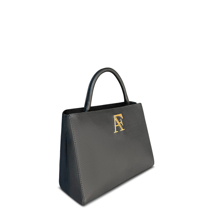 Navona Bag Black Honeycomb Leather
