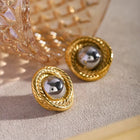 Vintage Rope Edge Stud Earrings - Alinari Firenze