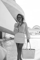 Maxima Croco Tote White
