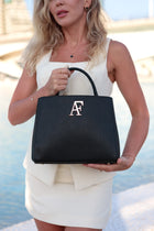 Navona Bag Black Textured Leather - Alinari Firenze