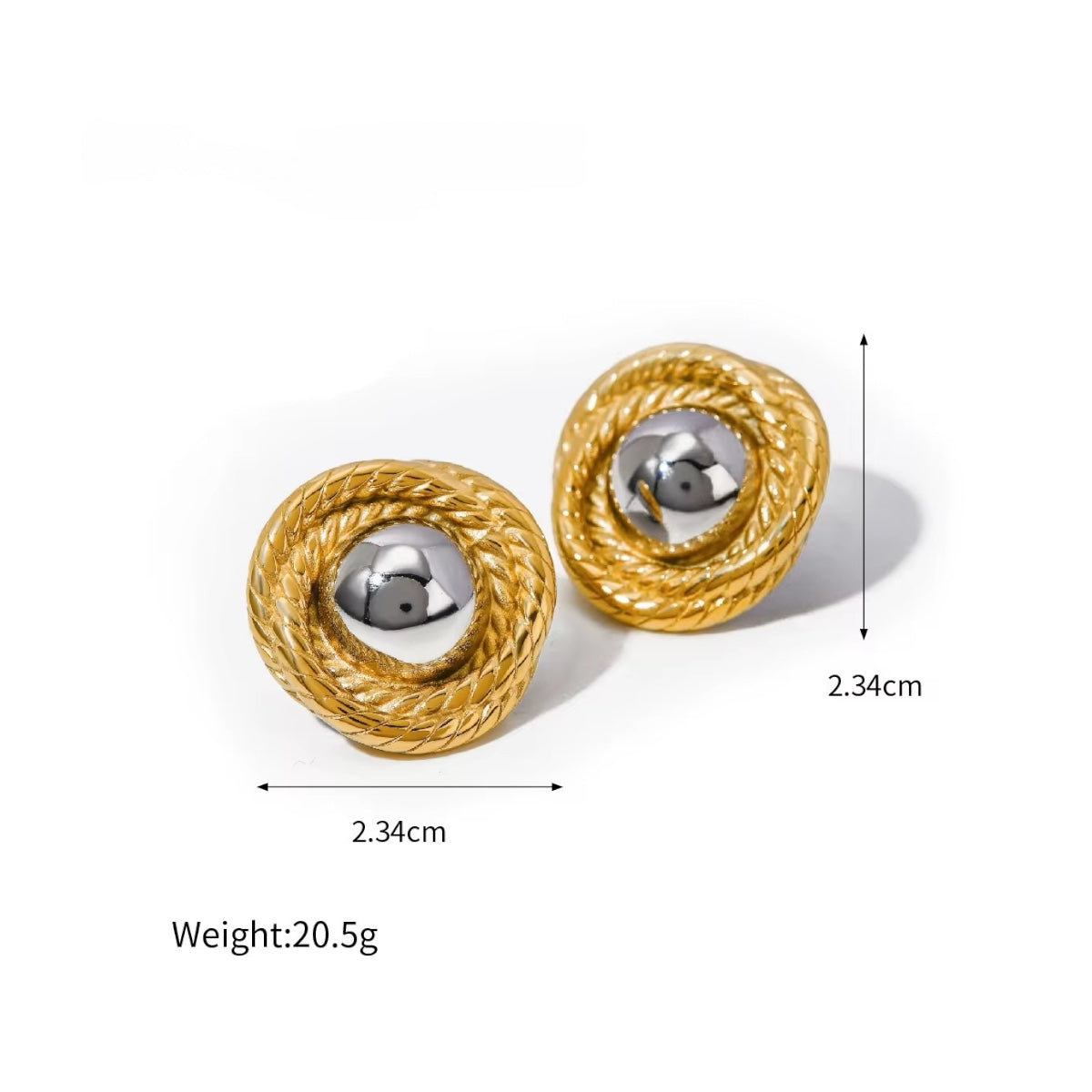 Vintage Rope Edge Stud Earrings - Alinari Firenze