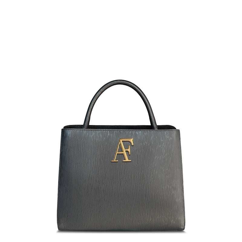Navona Bag Black Textured Leather