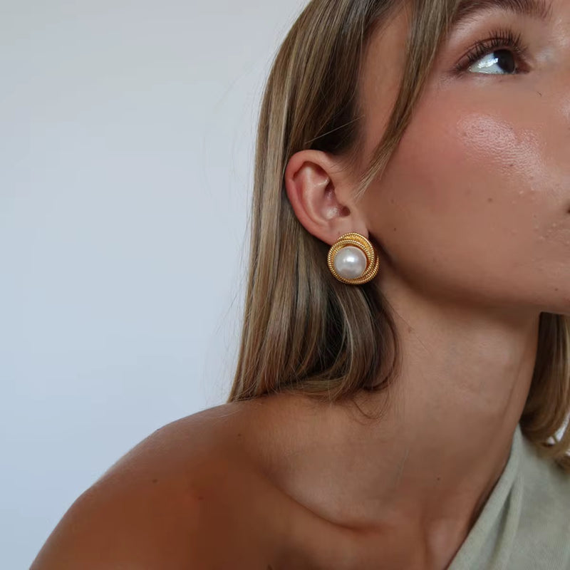 Marina Pearl Stud Earrings - Alinari Firenze