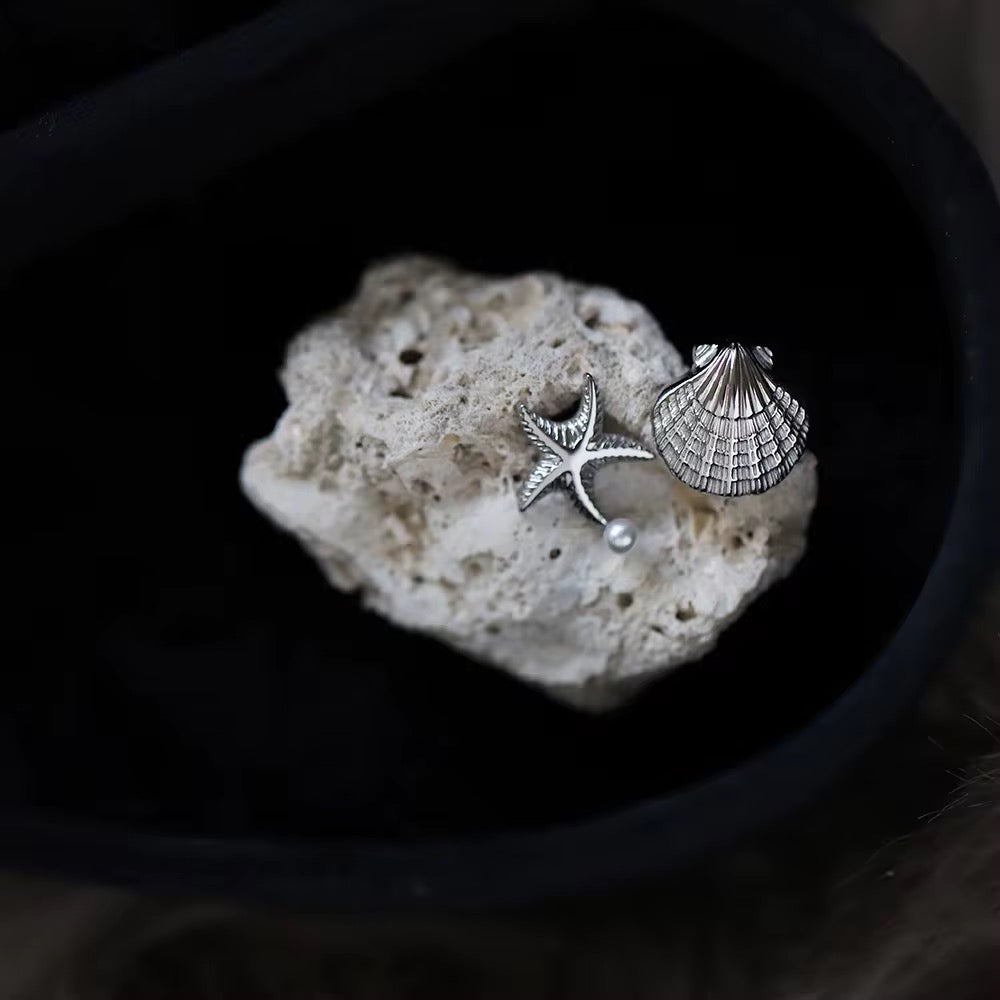 Sea Star & Shell Pearl Earrings
