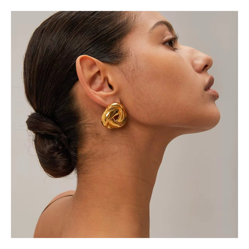 Sculpted Knot Statement Earrings - Alinari Firenze
