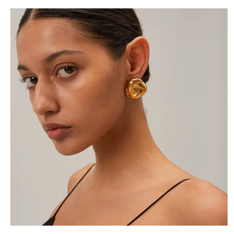 Sculpted Knot Statement Earrings - Alinari Firenze